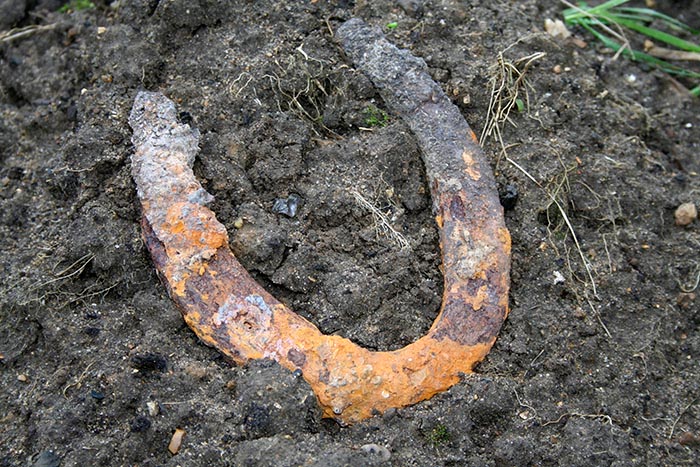 Photograph of rusty horse-shoe. Copyright Kim Crowder