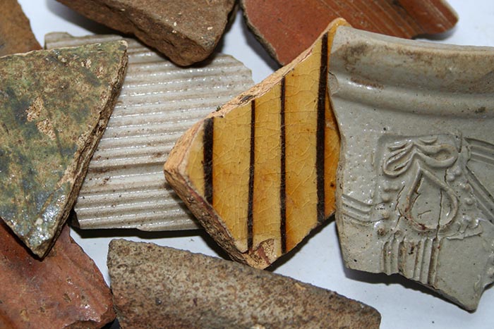 Photograph of earthenware fragments. Copyright Kim Crowder